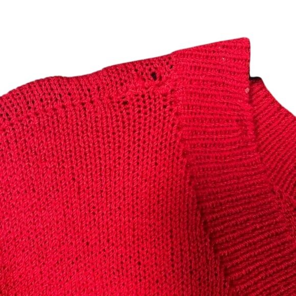 St. John red knit long-sleeve top size US M - Picture 4 of 8